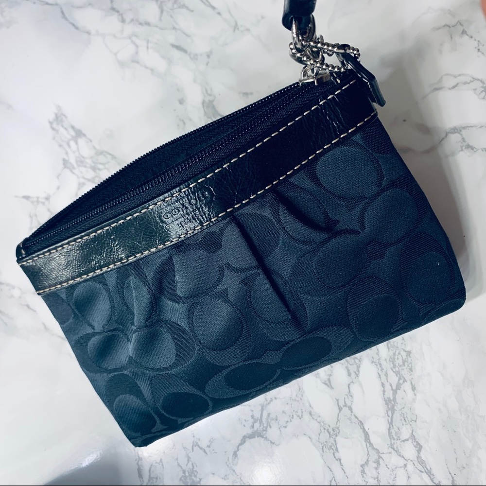 Black Coach Signature Wristlet